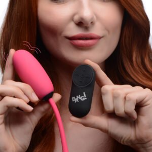 AG590-Pink Remote Control 28X Silicone Plush Egg - Pink