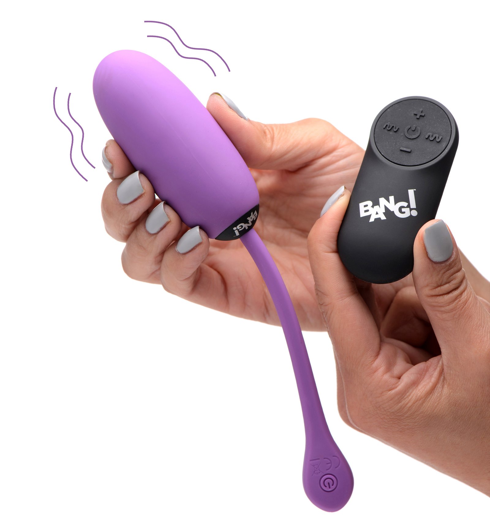 ag590-purple-hand-001b AG590-Purple Remote Control 28X Silicone Plush Egg - Purple