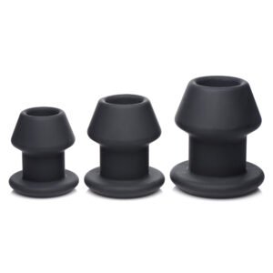 AG635 Gape-Grommets 3 Piece Hollow Silicone Anal Dilator Set
