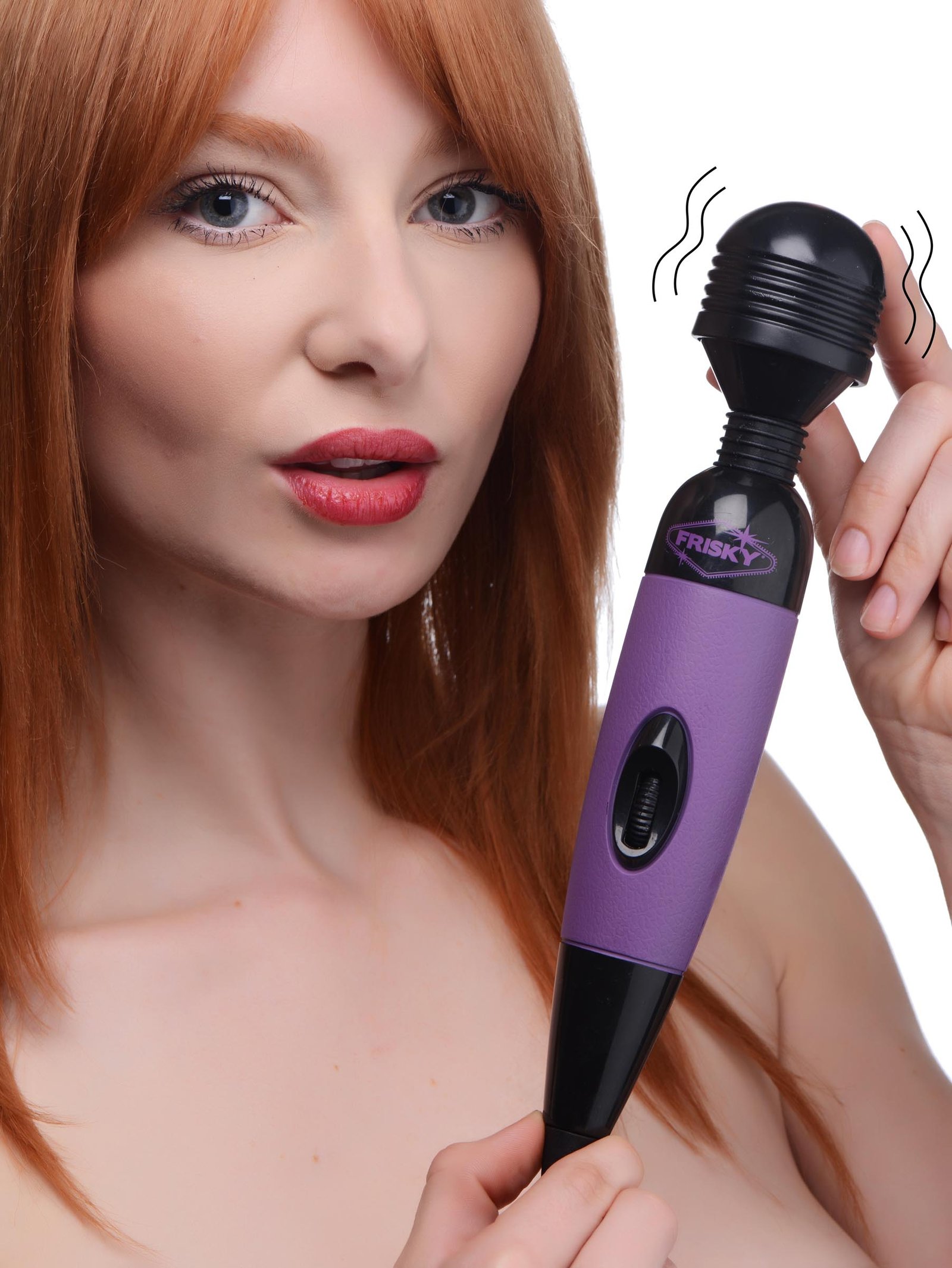 ag659-purple-female-model-001b AG659-Purple Playful Pleasure Multi-Speed Vibrating Wand - Purple