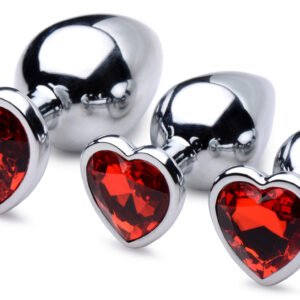 AG694 Red Heart Gem Anal Plug Set