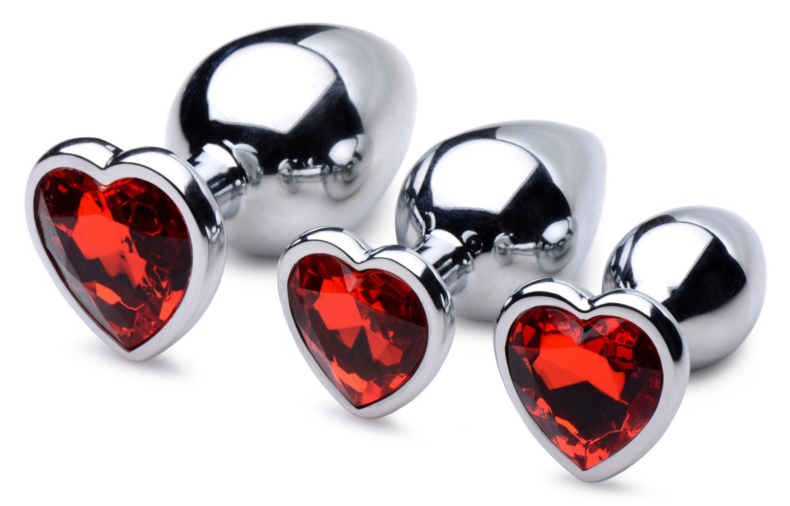 ag694-007 AG694 Red Heart Gem Anal Plug Set