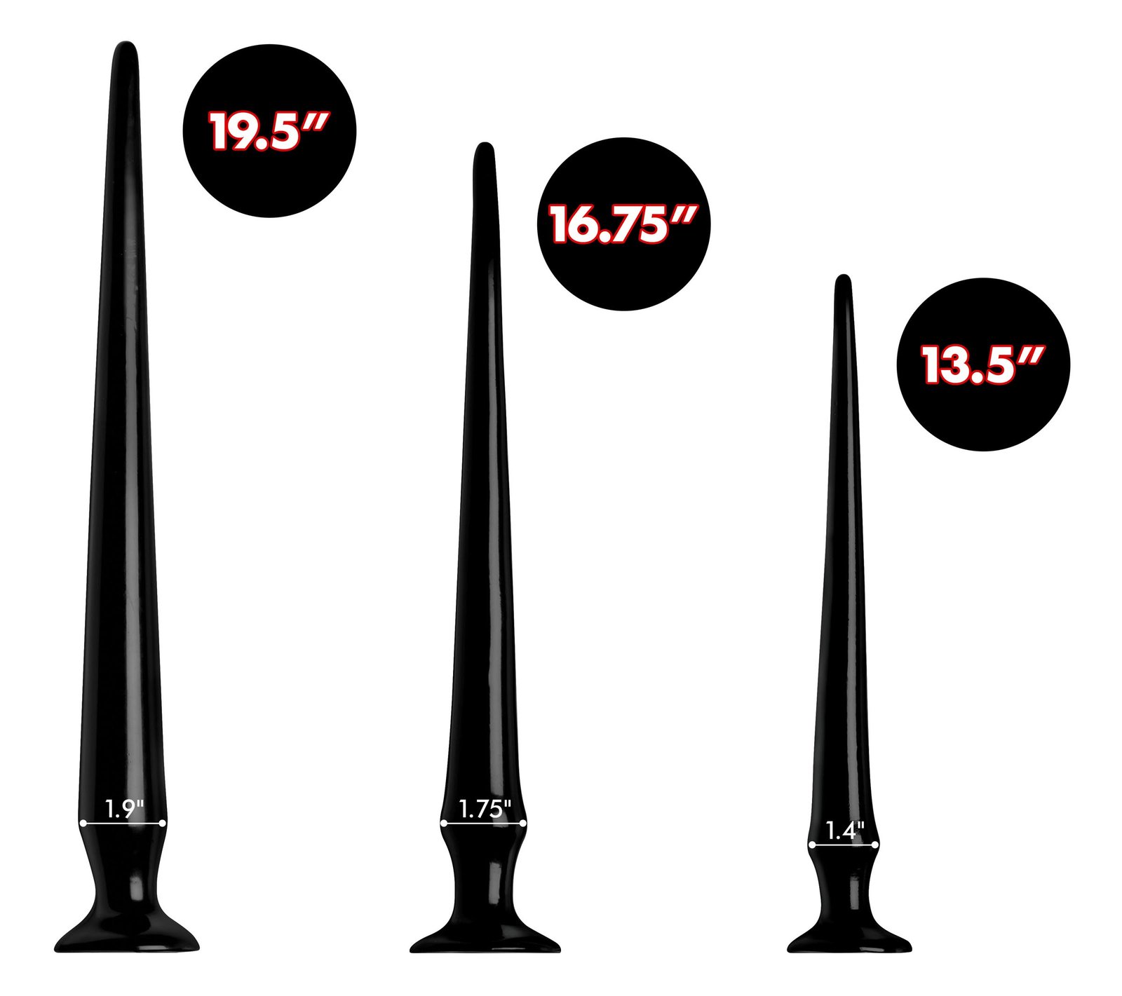 ag714-all-dimensionsb AG714 Slim Tapered Anal Hose Training Set