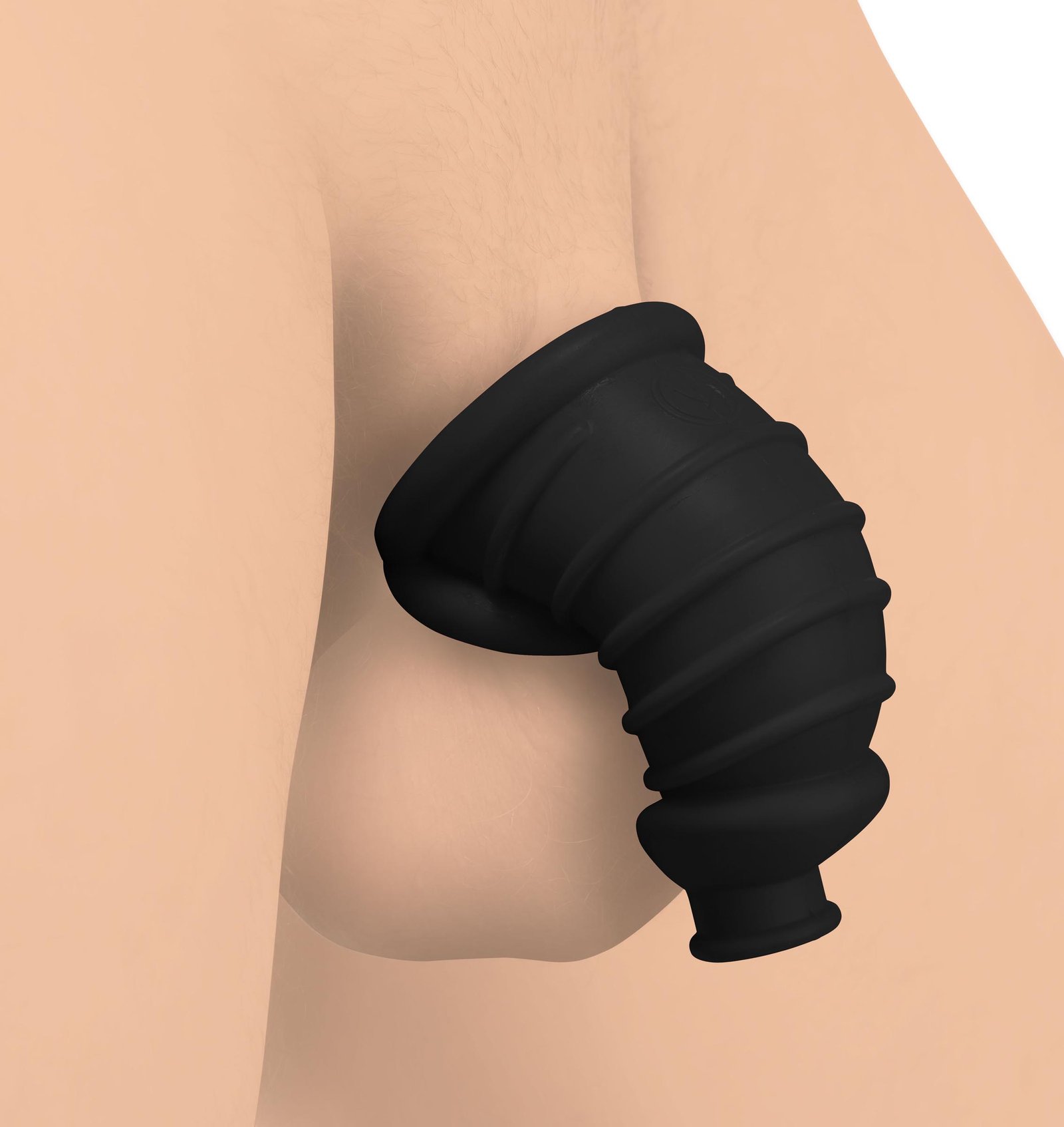 ag722-black-001-illustration AG722-Black Dark Chamber Silicone Chastity Cage