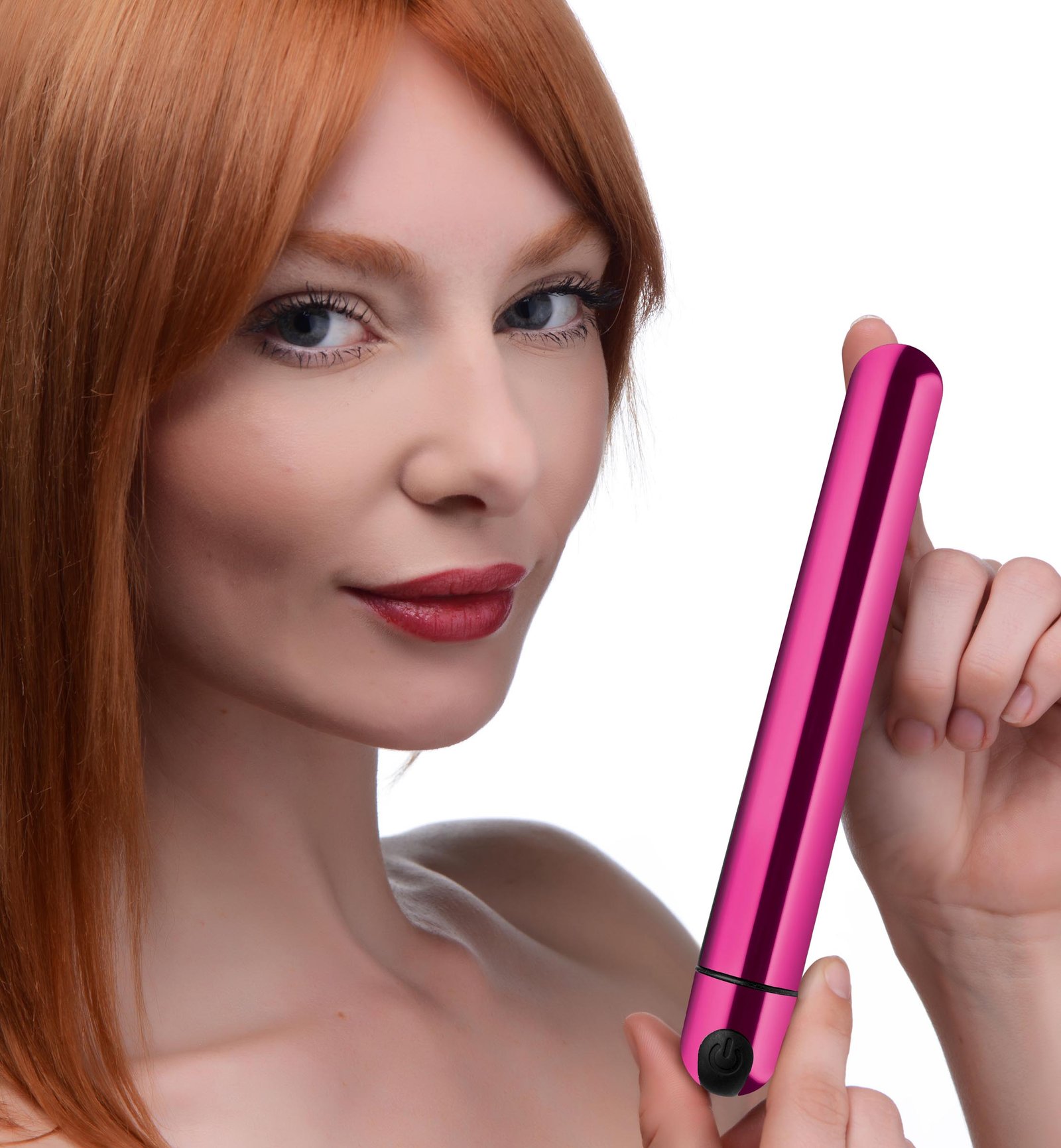 ag764-pink-female-model-001b AG764-Pink 10X Slim Metallic Bullet - Pink