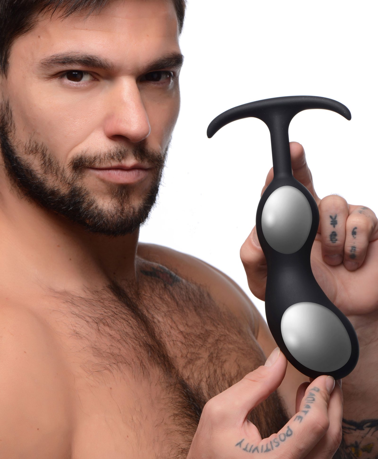 ag765-xl-male-model-001b AG765-XL Premium Silicone Weighted Prostate Plug - XL