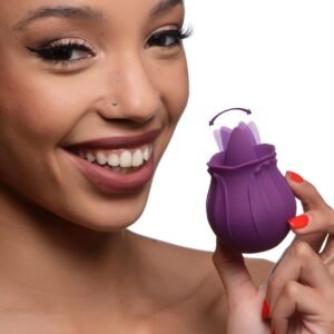 AG777 Bloomgasm Wild Violet 10X Silicone Clit Licking Stimulator - Purple