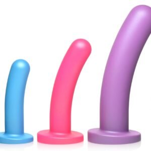 AG856 Triple Peg 28X Vibrating Silicone Dildo Set with Remote Control