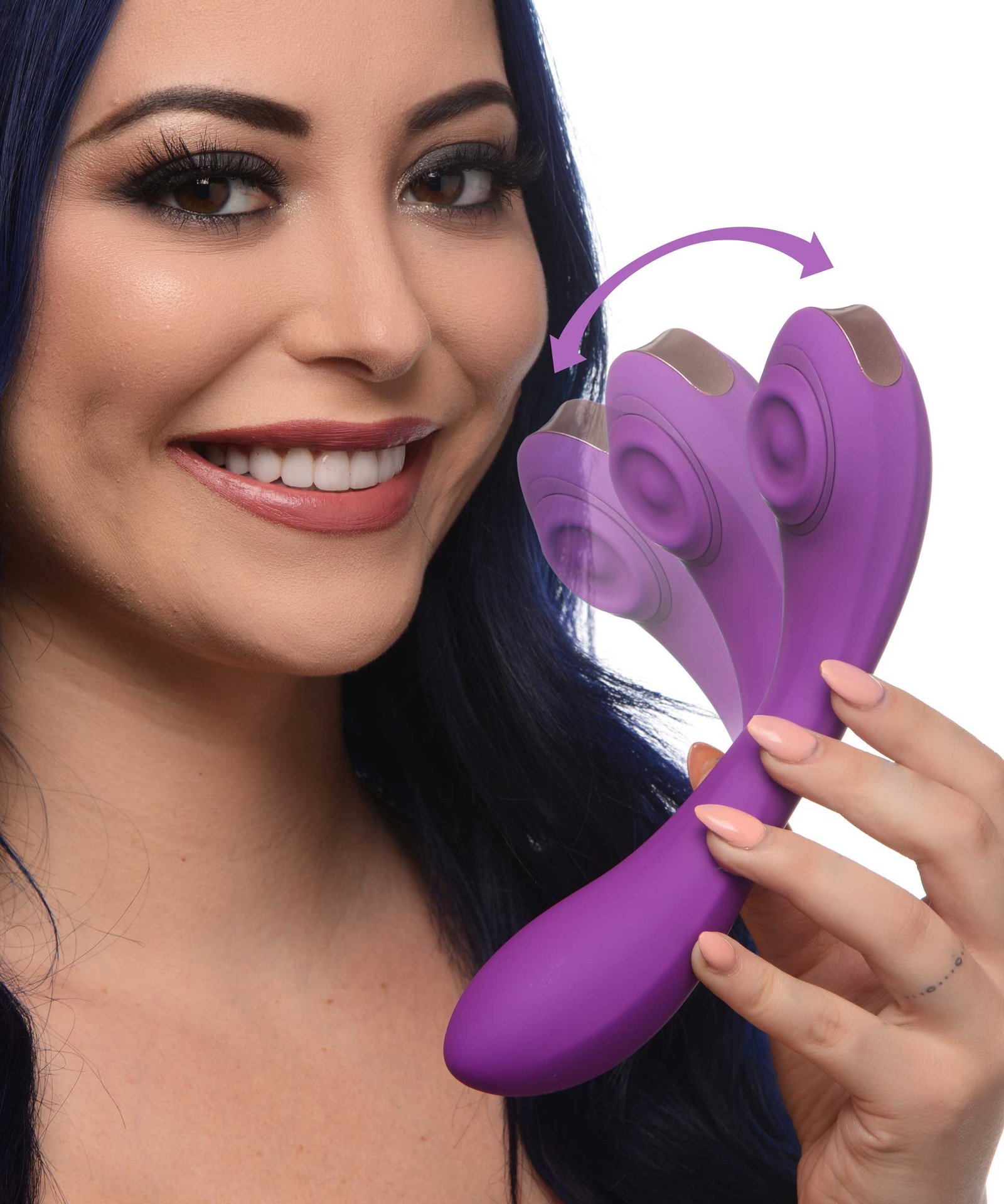 ag890-female-model-001c AG890 Pose Plus 10X Pulsing Bendable Silicone Vibrator