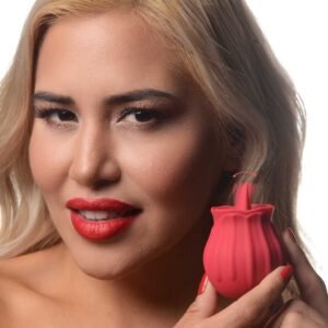 AG918 Bloomgasm Wild Violet 10X Silicone Clit Licking Stimulator - Red
