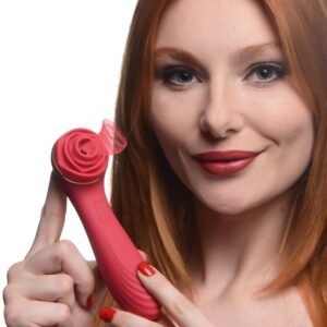 AG924 Passion Petals 10X Silicone Suction Rose Vibrator - Red