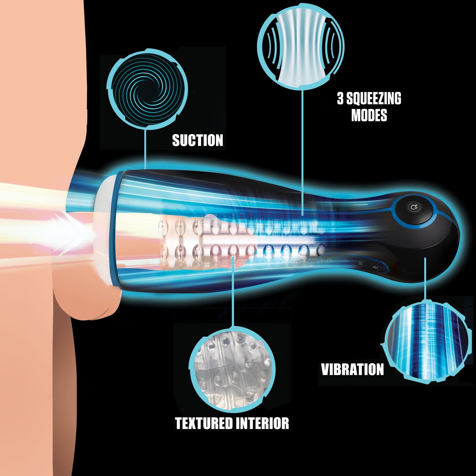 ag943-bulk-004 AG943 The Milker Extreme 16X Sucking, Squeezing, and Vibrating Masturbator