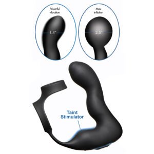 AG969 10X Inflatable and Vibrating Prostate Plug with Cock and Ball Ring