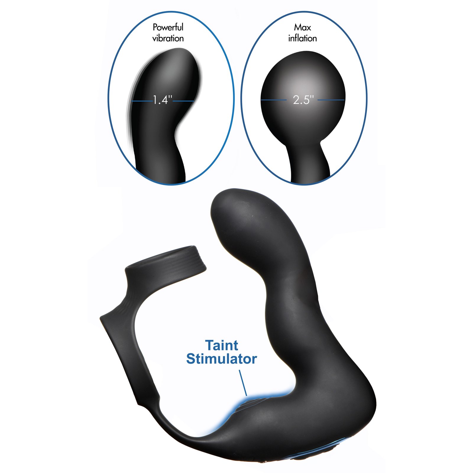 ag969-features-002 AG969 10X Inflatable and Vibrating Prostate Plug with Cock and Ball Ring