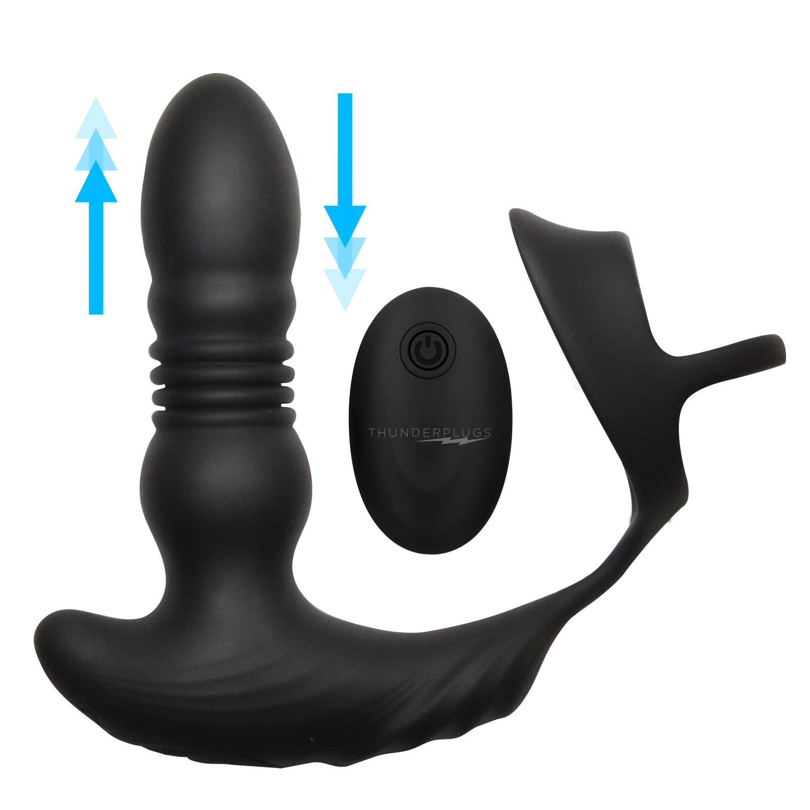 ag970-arrows AG970 Thrusting Vibrator with Cock and Ball Ring and Remote