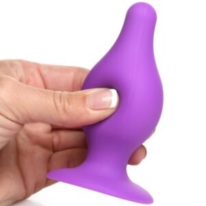 AH012-Med Squeezable Tapered Medium Anal Plug - Purple