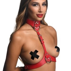 AH039-ML Red Female Chest Harness- Medium/Large