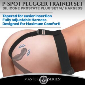 AH051 P-Spot Plugger 28X Silicone Prostate Plug with Comfort Harness and Remote Control