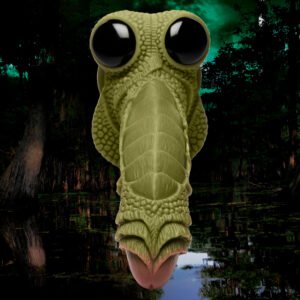 AH055 Swamp Monster Green Scaly Silicone Dildo