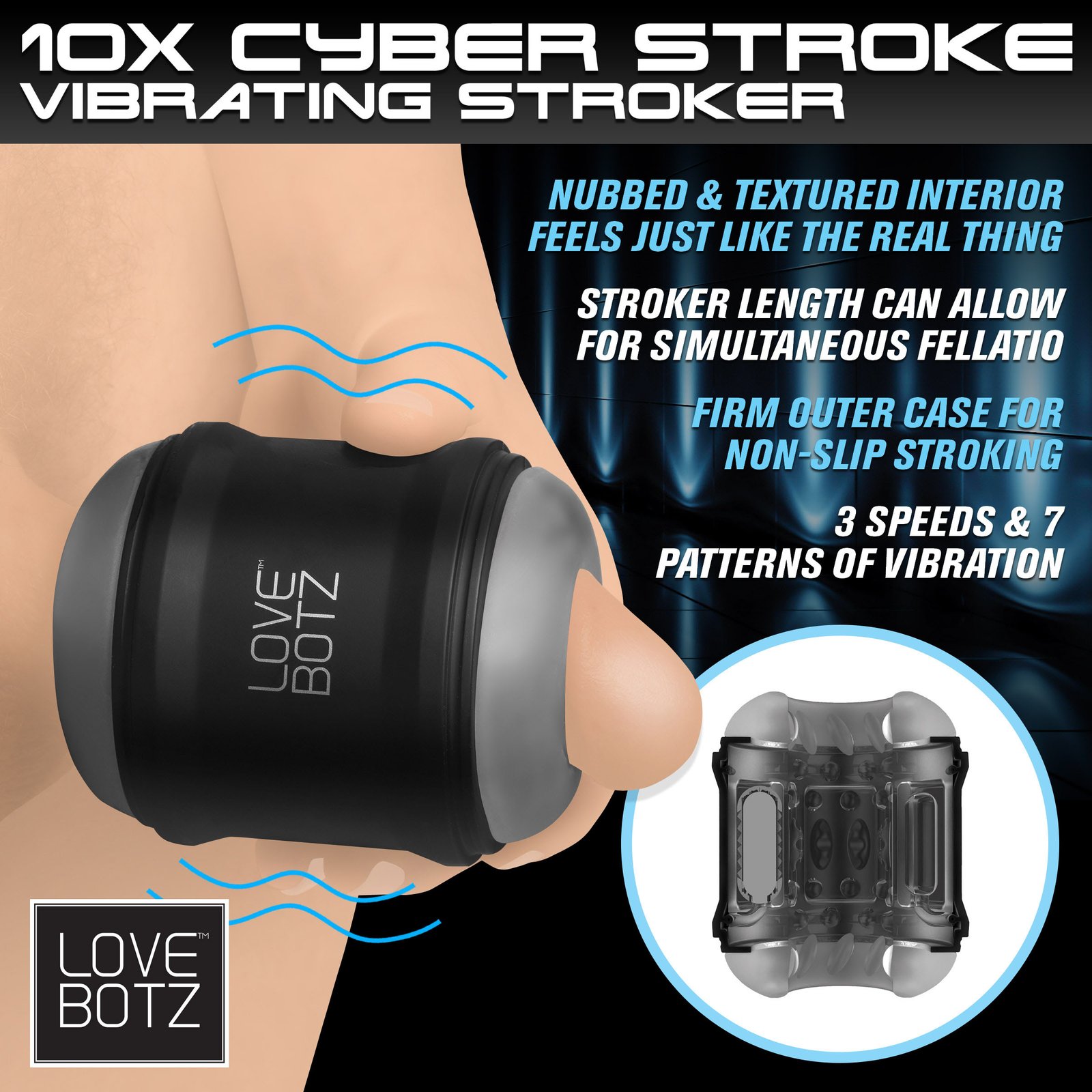 ah072-01b AH072 10X Cyber Stroke Vibrating Masturbator