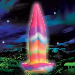 AH100 Unicorn Kiss Unicorn Tongue Glow-in-the-Dark Silicone Dildo
