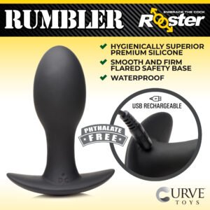 CN-0132-03-20 Rumbler Vibrating Silicone Butt Plug - Medium