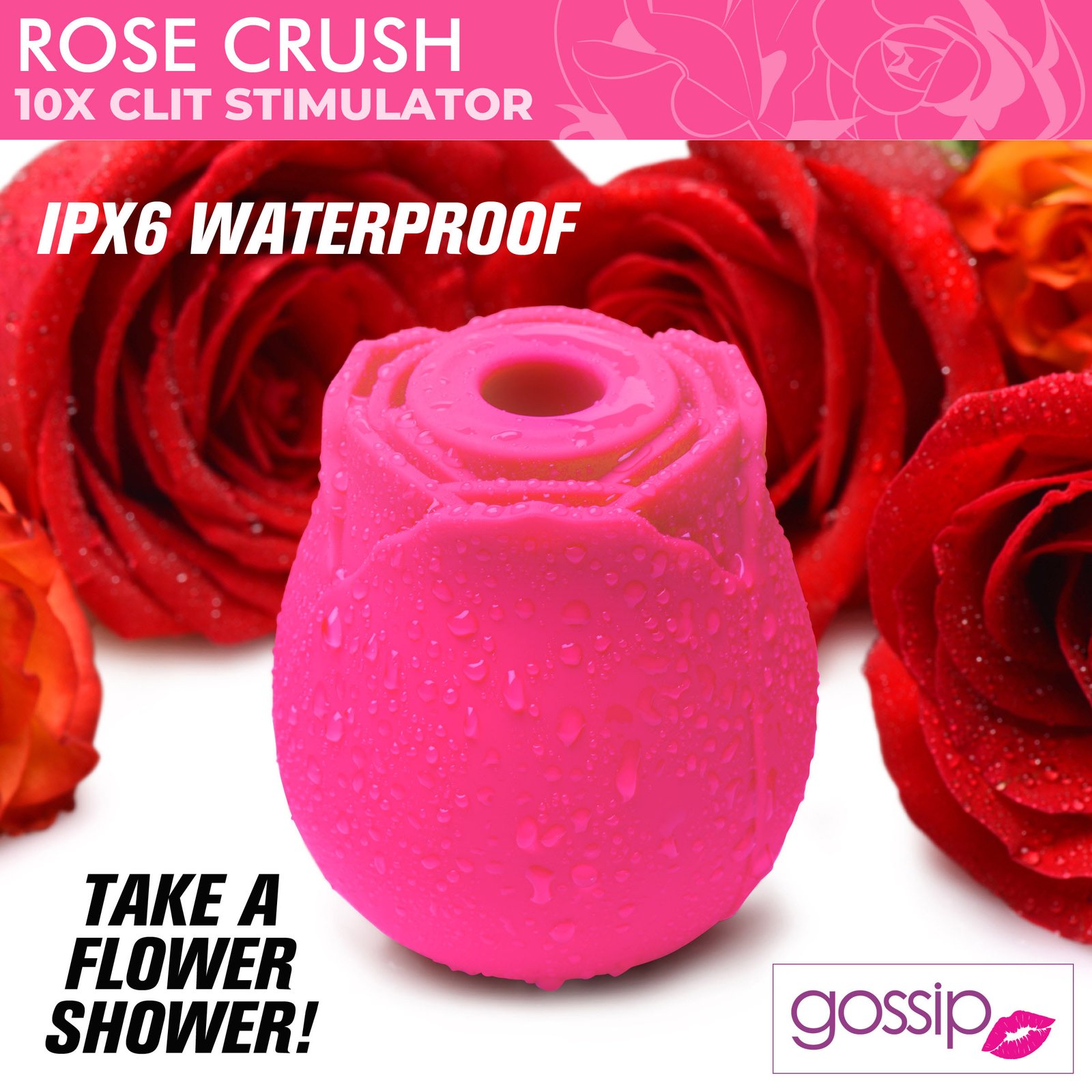 cn-04-0753-50-973 CN-04-0753-50 10X Rose Crush Silicone Clitoral Stimulator