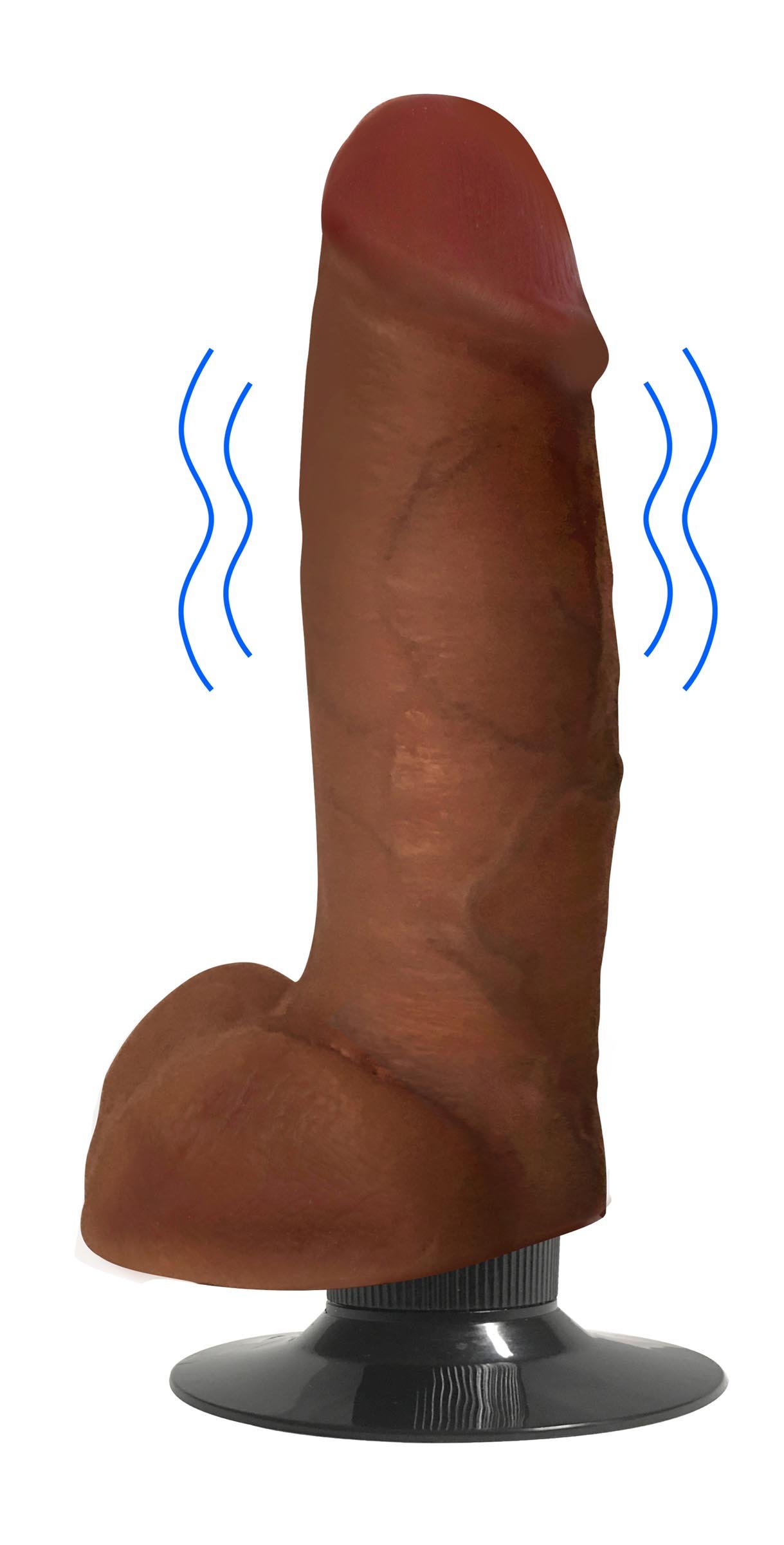 cn-09-0453-12-latte-7-inch-with-balls-vibrating CN-09-0453-12 Jock Medium Vibrating Dildo with Balls - 7 Inch