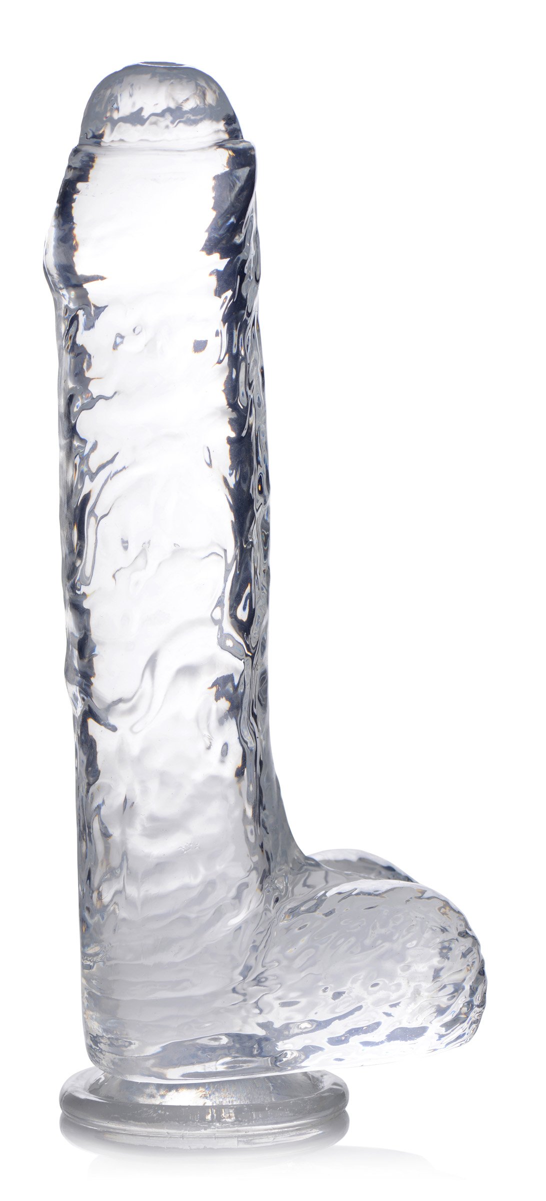 cn-09-0709-00-450 CN-09-0709-00 Jock C-Thru Dildo with Balls - 9 Inch