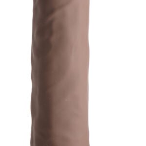 CN-19-0548-11 Silexpan Dark Hypoallergenic Silicone Dildo with Balls - 10 Inch