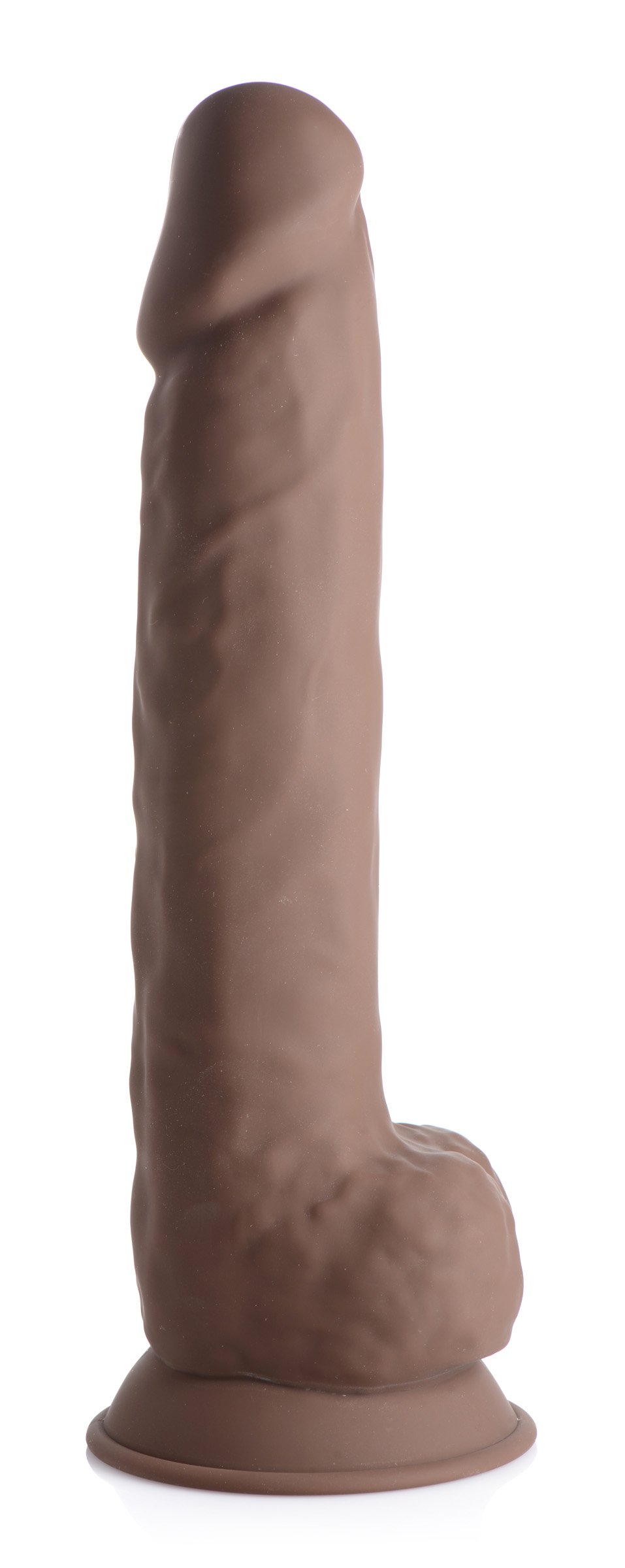 cn-19-0548-11-002 CN-19-0548-11 Silexpan Dark Hypoallergenic Silicone Dildo with Balls - 10 Inch