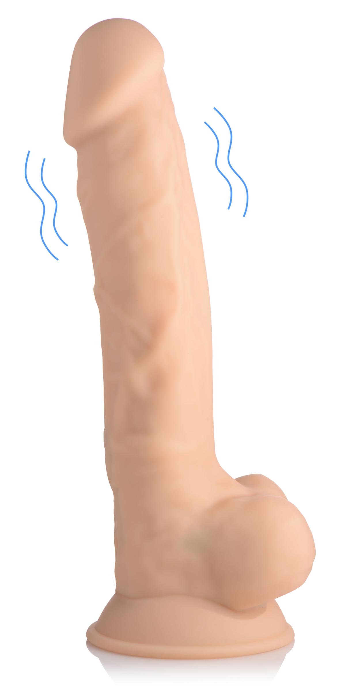 cn-19-0549-10-514 CN-19-0549-10 8 Inch Silexpan Hypoallergenic Silicone Vibrating Dildo - Light