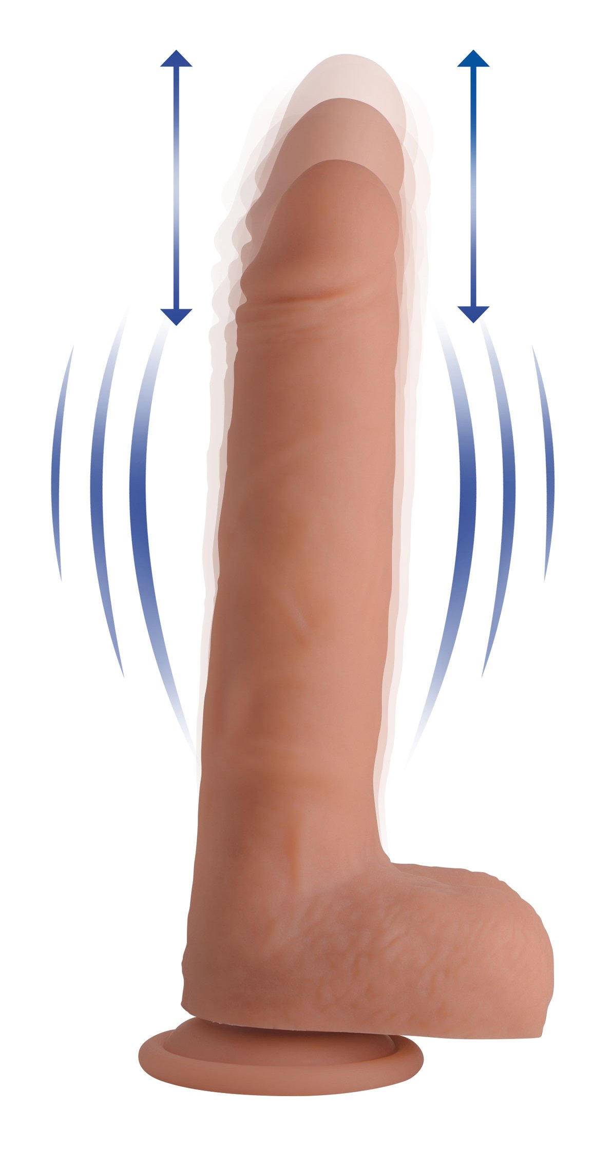 cn-19-1011-10-motion CN-19-1011-10 Vibrating & Thrusting Remote Control Silicone Dildo - 9 Inch