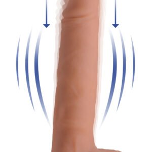 CN-19-1012-10 Vibrating & Thrusting Remote Control Silicone Dildo - 10 Inch