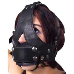 LE400 Strict Leather Bishop Head Harness with Removable Gag