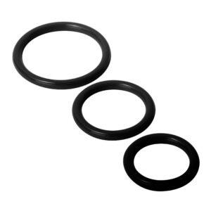 SP130-Blk Trinity Silicone Cock Rings Black