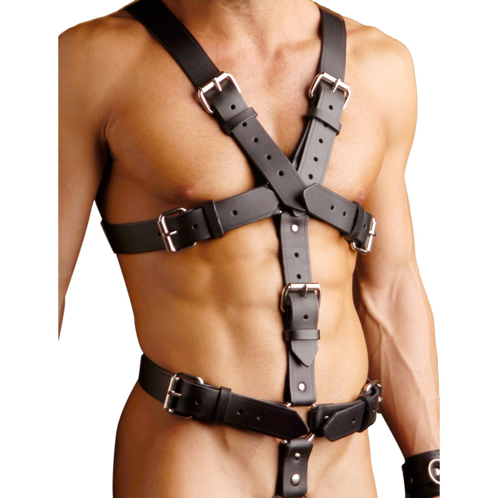 st591-leather-body-harness-model_2 ST591-LXL Strict Leather Body Harness- LXL
