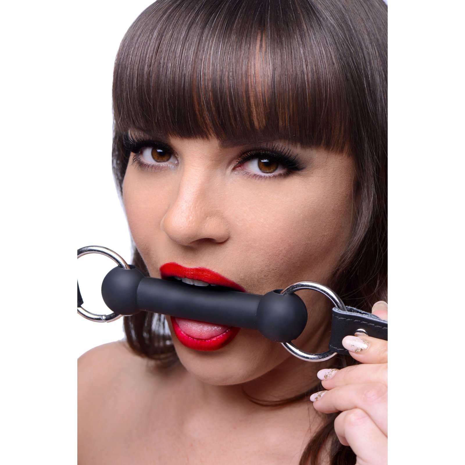 st610-model-face-out ST610 Strict Leather Silicone Bit Gag