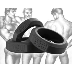 TF3776 Tom of Finland 3 Piece Silicone Cock Ring Set - Black