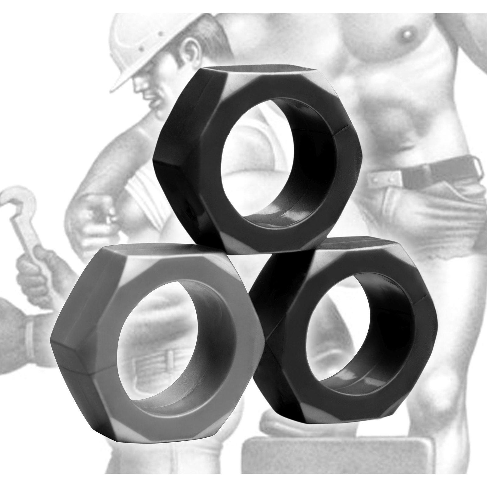 vf3777-bulk-overlay TF3777 Tom of Finland 3 Piece Cock Nuts