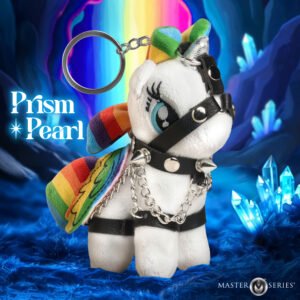 AI028-Rbw Prism Pearl Bondage Pony Keychain - Rainbow