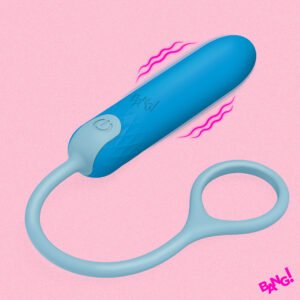 AJ026-Blue Silicone Bullet with Cord - Blue