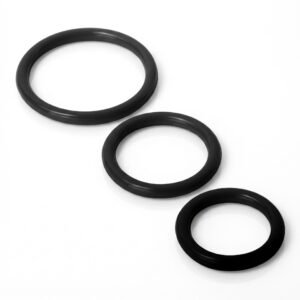 SP130-Blk Trinity Silicone Cock Rings Black