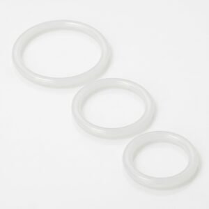 SP130-Clr Trinity Silicone Cock Rings Clear